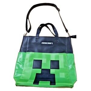Minecraft Creeper Shoulder Bag Backpack NEW women's handbag purse side pockets